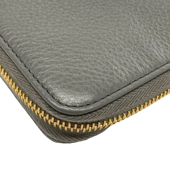 Auth PRADA - 1ML506 Gray Saffiano Leather Long Wallet - Picture 6 of 11